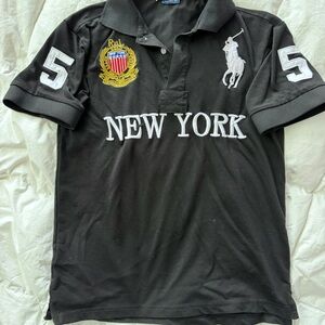 Ralph Lauren Black Polo with New York Embroidery